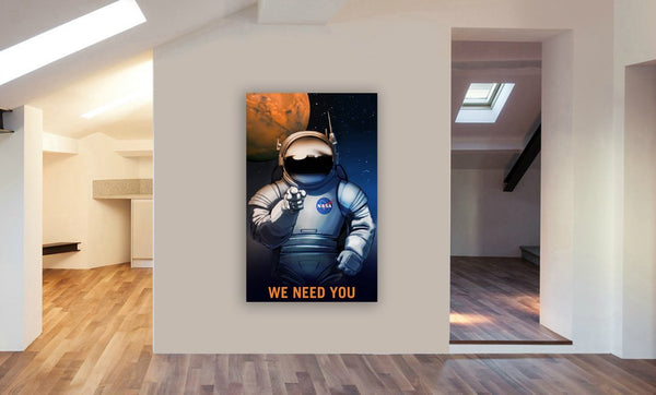 NASA We Need You - Recruitment Canvas Wall Art Framed Print -Various Sizes