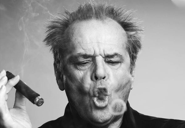 Jack Nicholson Smoking - Canvas Wall Art Framed Print - Various Sizes