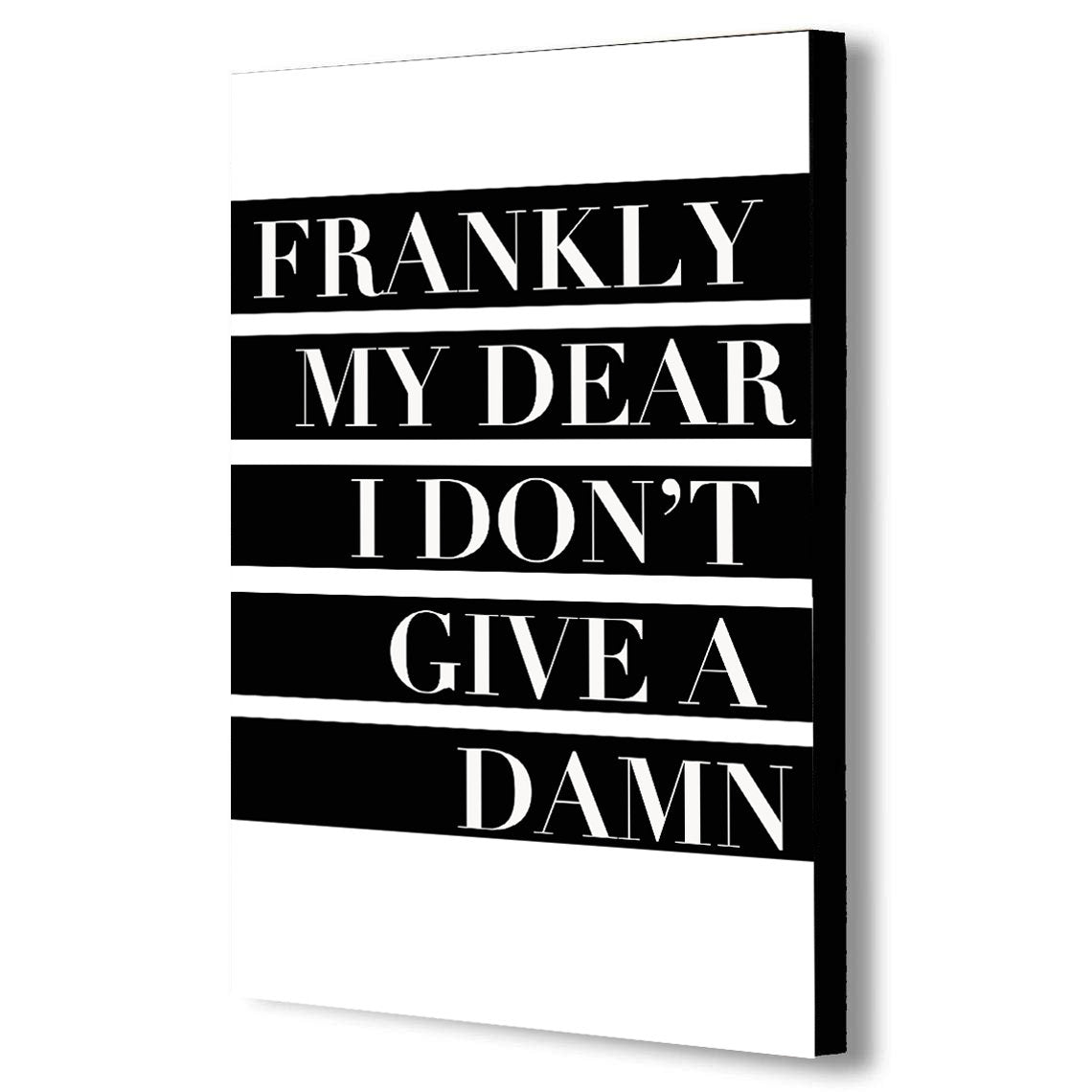 Frankly My Dear I Don't Give A Damn - Gone With The Wind  - Movie Quotes - Canvas Wall Art Framed Print - Various Sizes