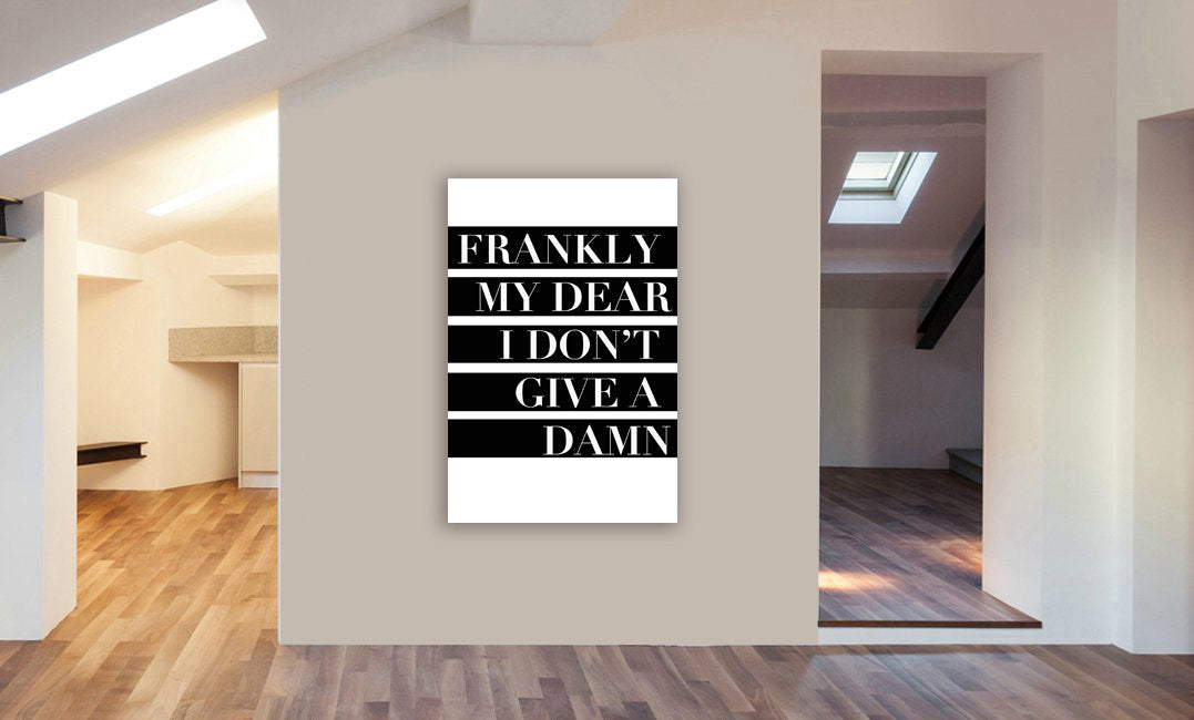 Frankly My Dear I Don't Give A Damn - Gone With The Wind  - Movie Quotes - Canvas Wall Art Framed Print - Various Sizes