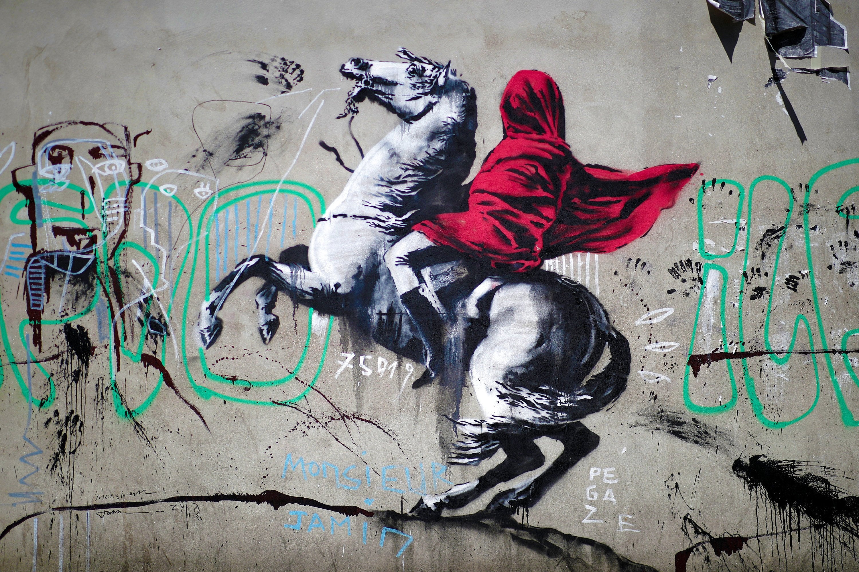 Banksy Napoleon Crossing The Alps - CANVAS WALL ART Framed Print - Various Sizes