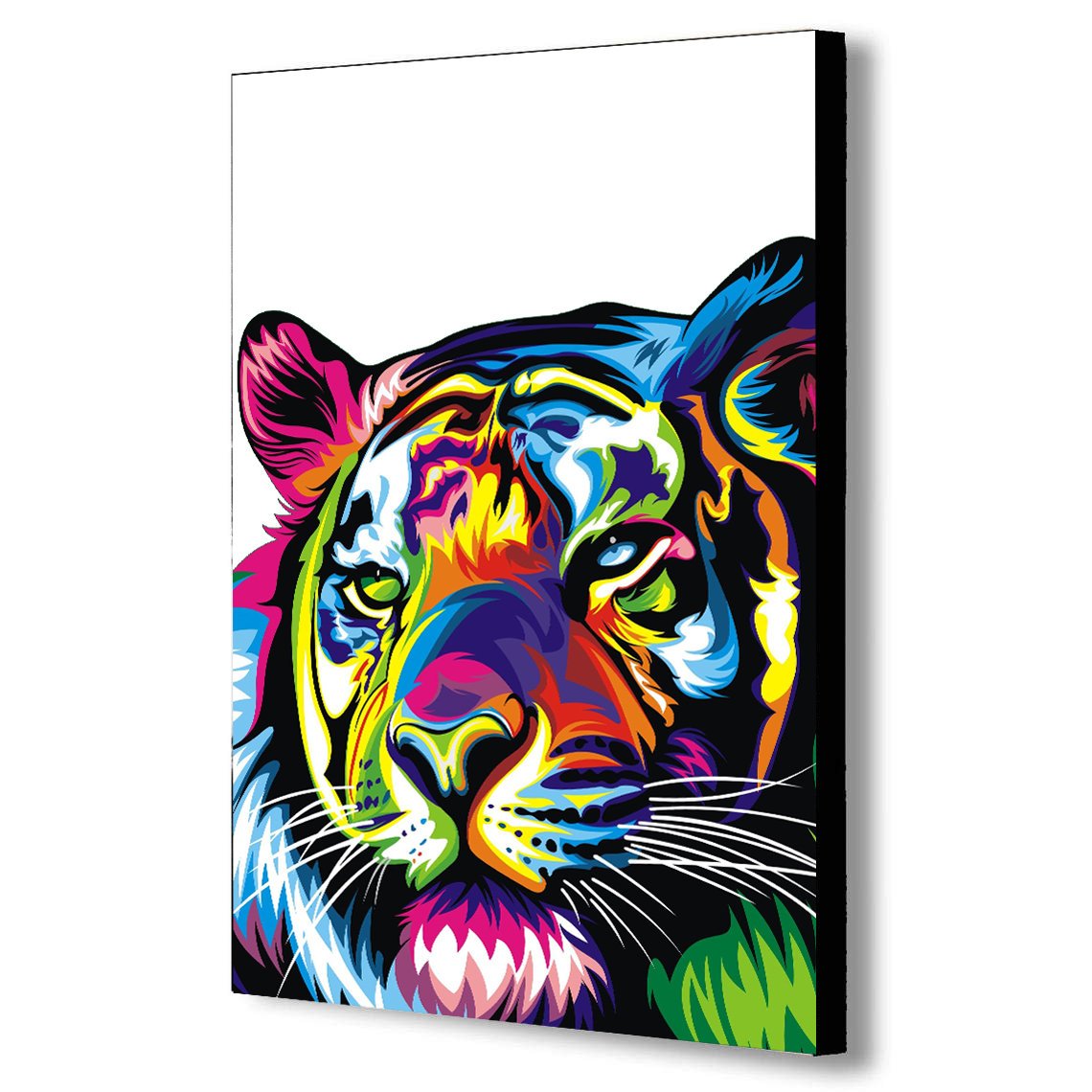 Tiger Abstract Pop Art Canvas Wall Art Framed Print - Various Sizes
