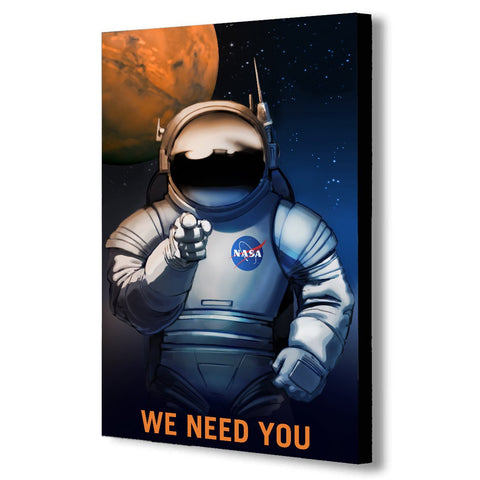 NASA We Need You - Recruitment Canvas Wall Art Framed Print -Various Sizes