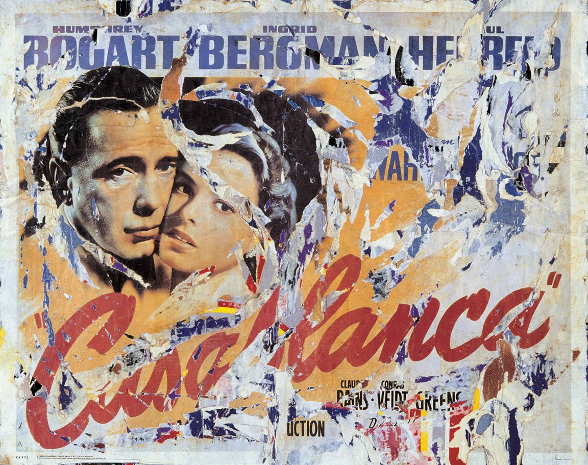 Casablanca - Classic Movie - Distressed - Canvas Wall Art Framed Print - Various Sizes