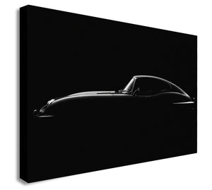 Jaguar E Type Silhouette  - Canvas Wall Framed Art Print - Various Sizes