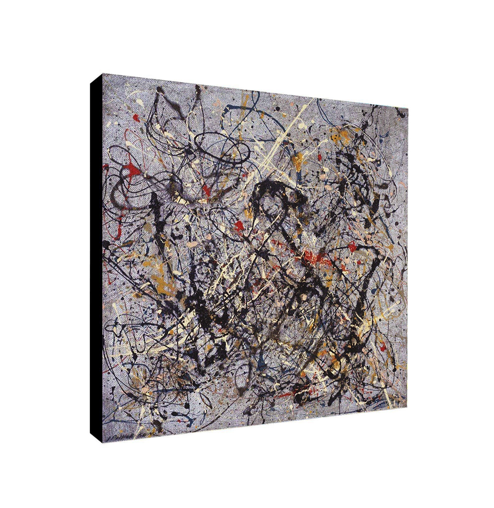 Jackson Pollock Number 18 Abstract - Framed Canvas Wall Art Print - Various Sizes