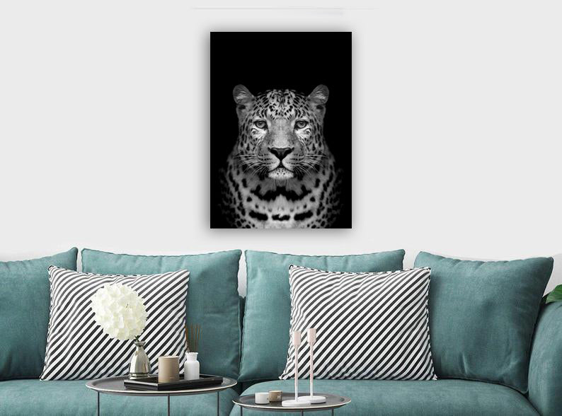 Wild Leopard Portrait - Canvas Wall Art Framed Print - Various Sizes