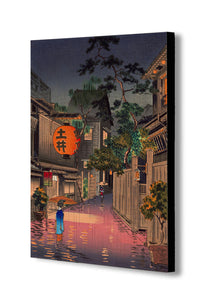 Japanese Art - Ushigome Kagurazaka by Tsuchiya Koitsu - Canvas Wall Art Framed Print -Various Sizes