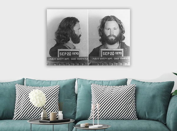 Jim Morrison Police Mugshot - The Doors Canvas Wall Art Print - Various Sizes