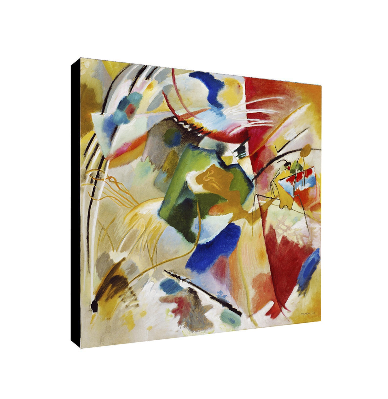 Painting with Green Center by Wassily Kandinsky - Framed Canvas Wall Art Print - Various Sizes