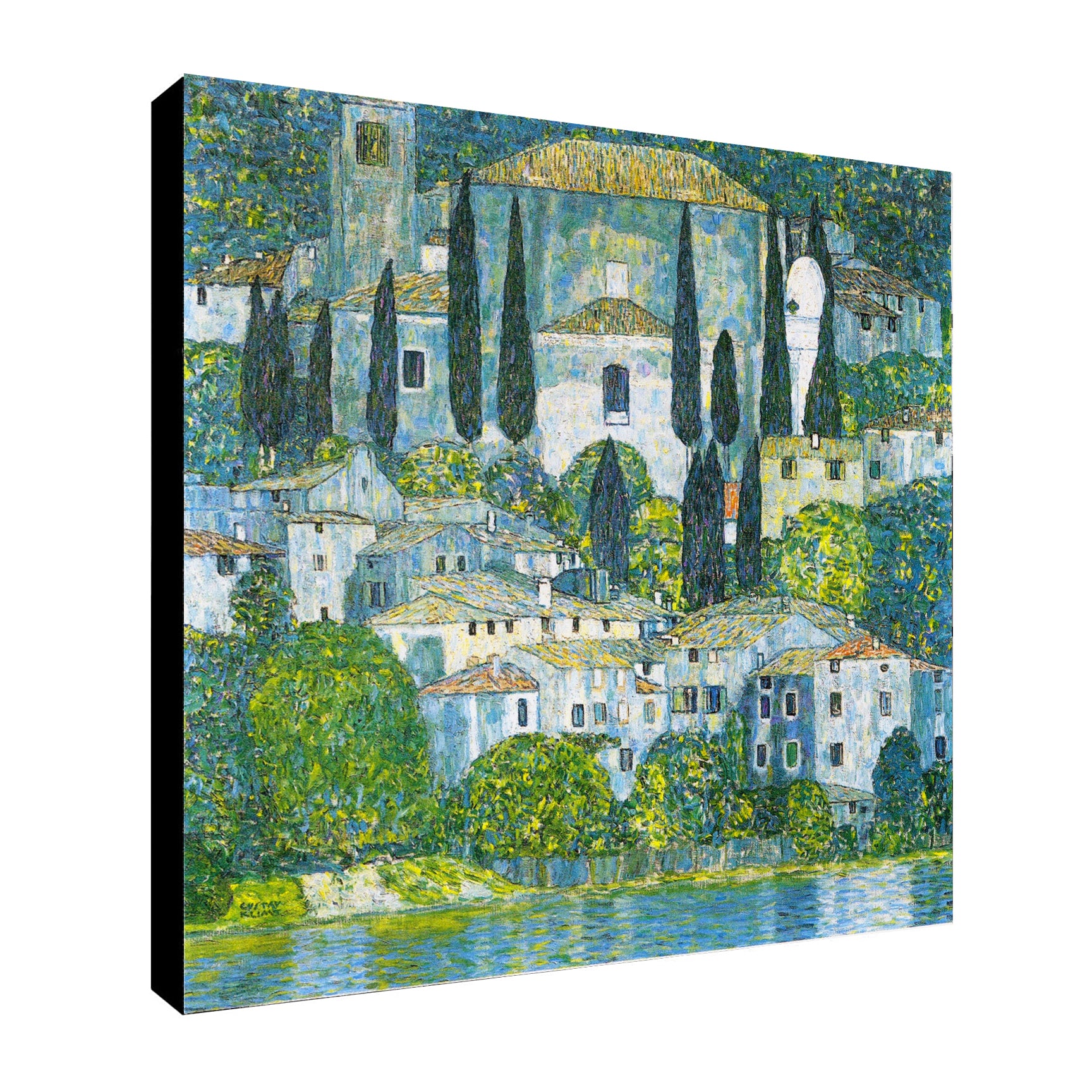 Gustav Klimt's Kirche in Cassone (1914) - Framed Canvas Wall Art Print - Various Sizes