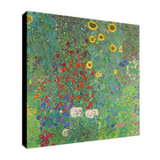 Gustav Klimt Farm Garden with Sunflowers - Framed Canvas Wall Art Print - Various Sizes