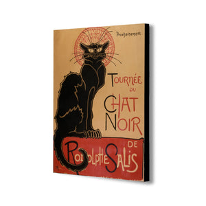 Le Chat Noir French Vintage - Canvas Wall Art Framed Print - Various Sizes