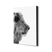 Lion Side On - Portrait - Canvas Wall Art Framed Print - Various Sizes