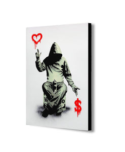 Banksy - Love And Money - Canvas Wall Art Framed Print - Various Sizes