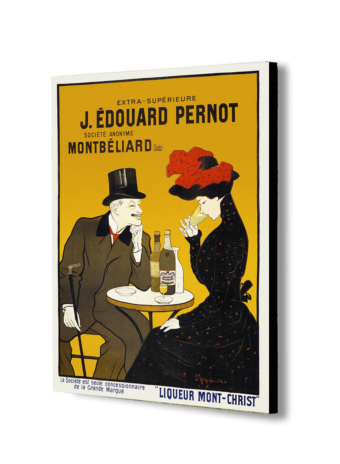 Vintage - Couple Drinking By Leonetto Cappiello - Canvas Wall Art Framed Print - Various Sizes