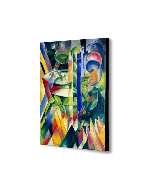 The Little Mountain Goats Franz Marc - Canvas Wall Art Framed Print - Various Sizes