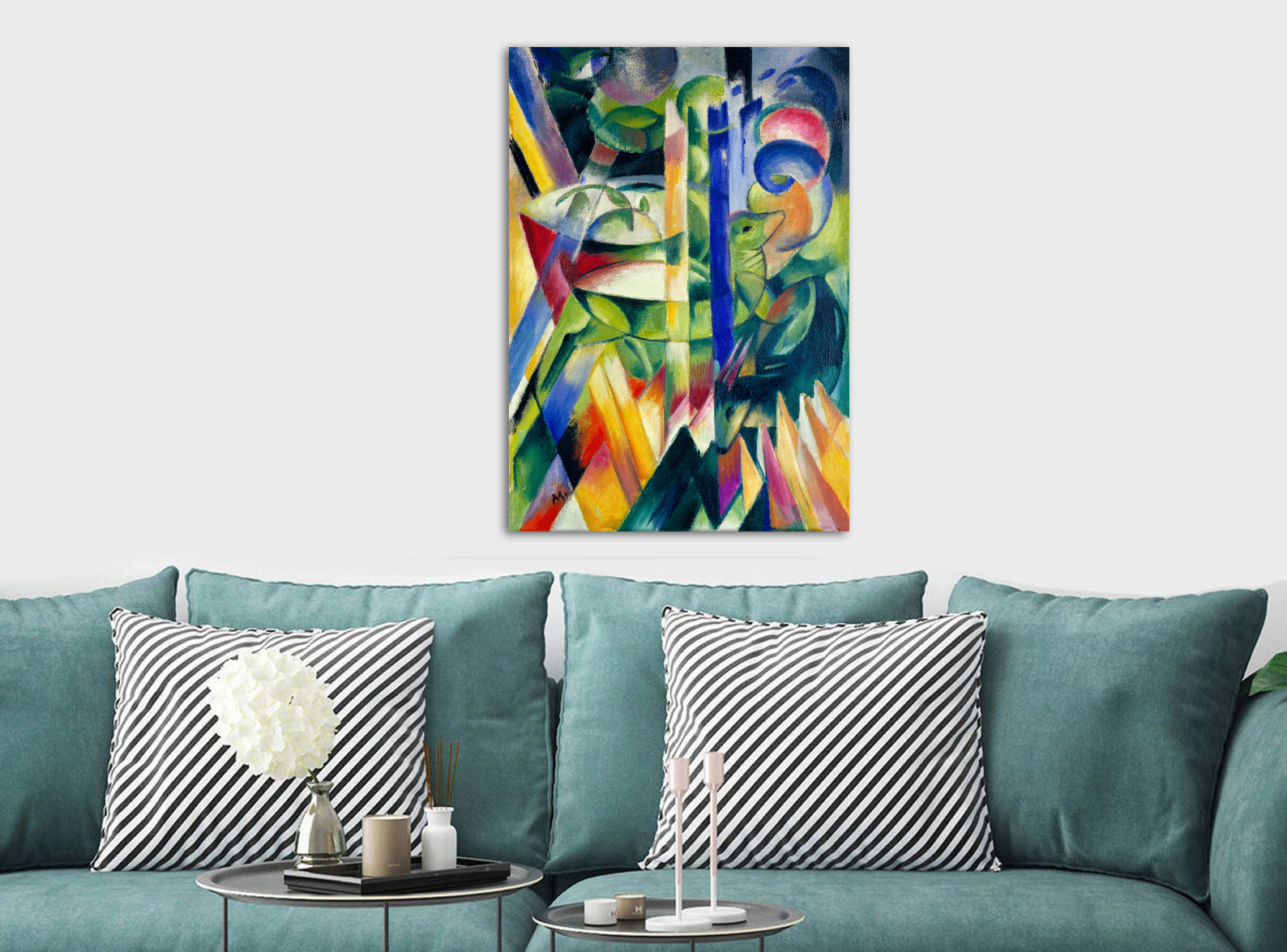 The Little Mountain Goats Franz Marc - Canvas Wall Art Framed Print - Various Sizes