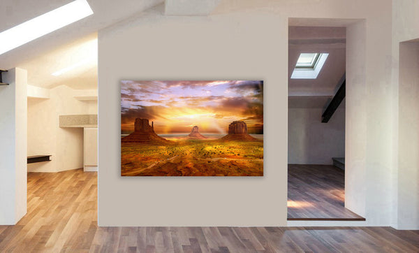 Monument Valley - Canvas Wall Art Framed Print. Various Sizes