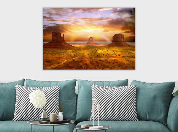 Monument Valley - Canvas Wall Art Framed Print. Various Sizes