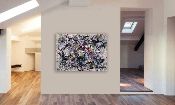 Jackson Pollock Number 34 - Canvas Wall Art Framed Print - Various Sizes