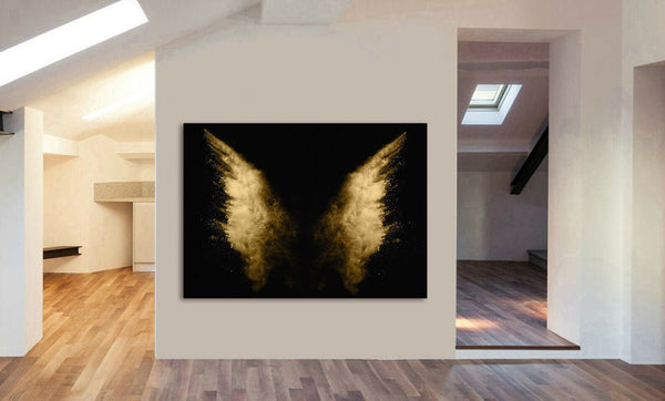 Powder Angel Wings Banksy Style - Canvas Wall Art Framed Print - Various Sizes