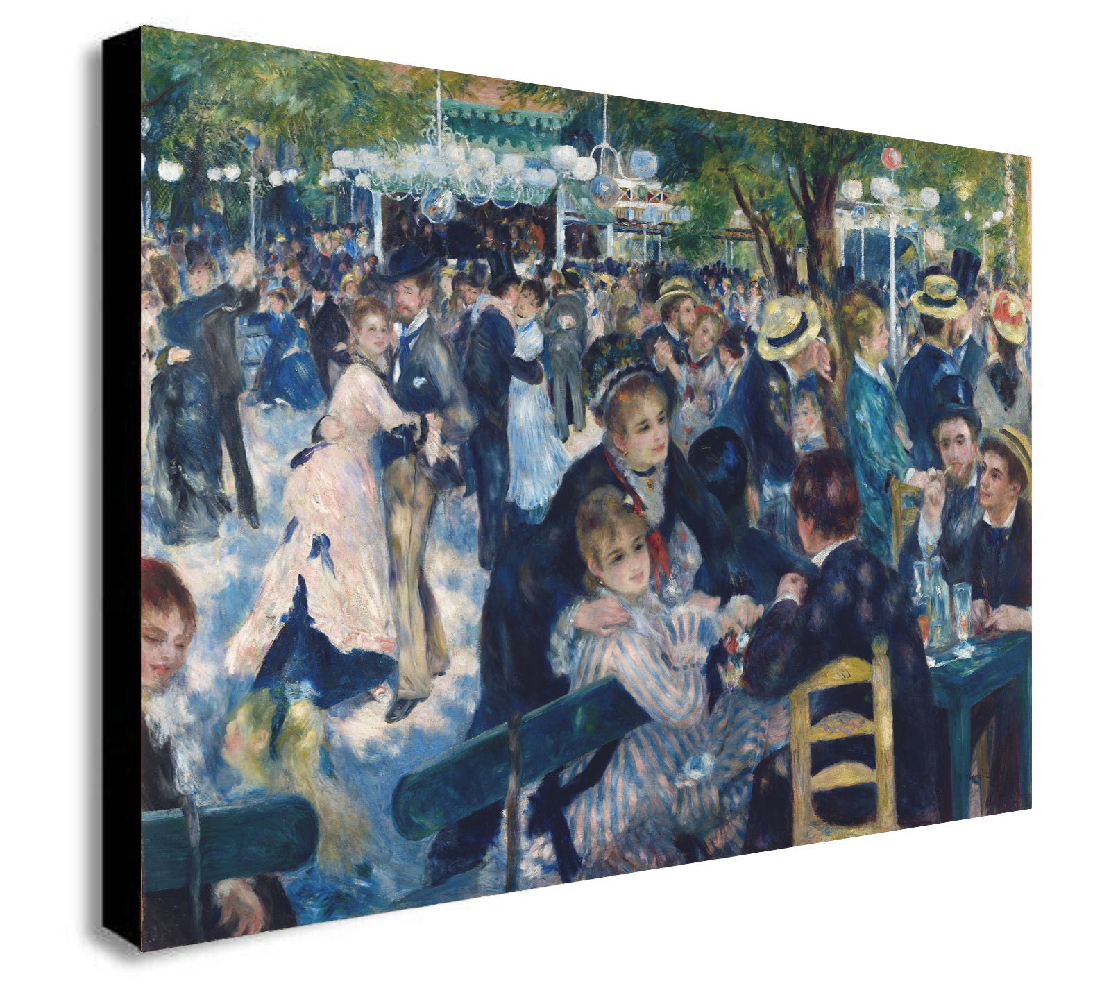 Dance at Le moulin de la Galette - Pierre-Auguste Renoir - Canvas Wall Art Framed Print - Various Sizes