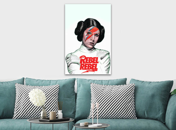 Star Wars - Princes Leia  - Rebel Rebel - Canvas Wall Art Framed Print - Various Sizes