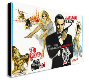 James Bond - From Russia With Love Movie - Canvas Wall Art Framed Print Various Sizes