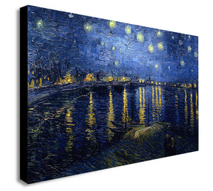Van Gogh - Starry Night Over the Rhone Canvas Wall Art Framed Print -Various Sizes