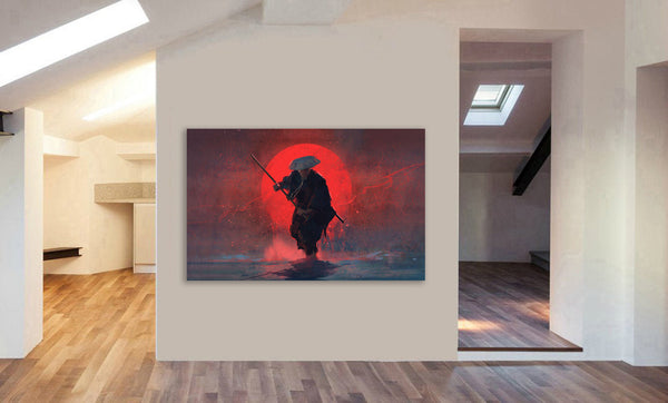 Samurai Warrior - Canvas Wall Art Framed Print - Various Sizes