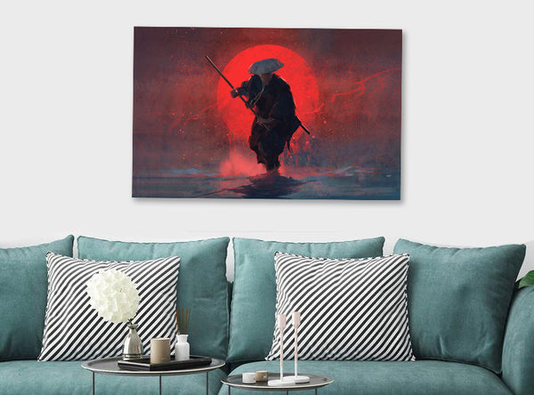 Samurai Warrior - Canvas Wall Art Framed Print - Various Sizes