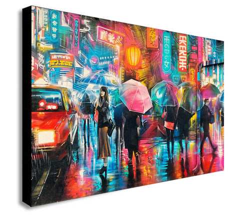 Tokyo Street Art - Wynwood Walls - Canvas Wall Art Framed Print - Various Sizes