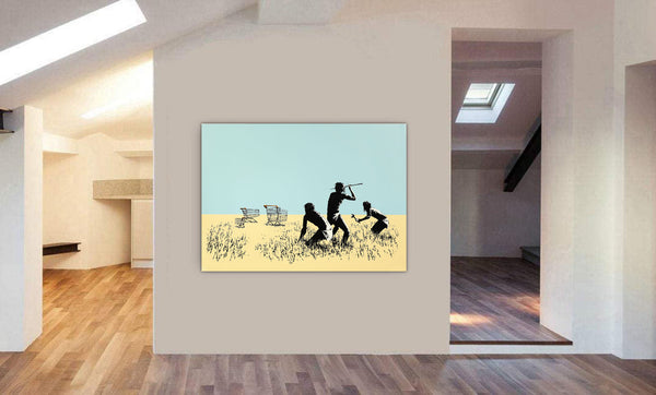 Banksy - Trolley Hunters - Canvas Wall Art Print - Various Sizes