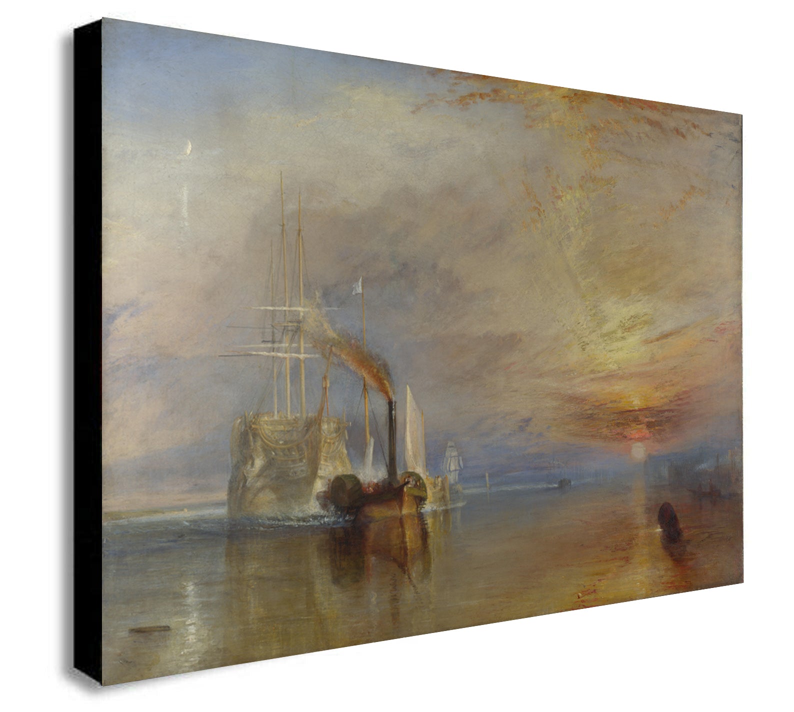 The Fighting Temeraire by JMW Turner - Canvas Wall Art Framed Print - Various Sizes