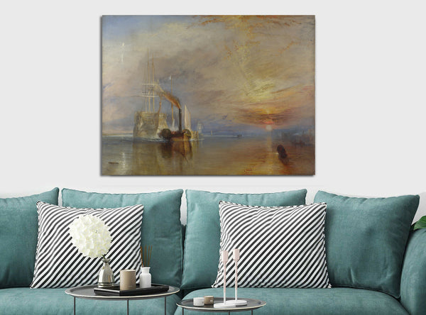 The Fighting Temeraire by JMW Turner - Canvas Wall Art Framed Print - Various Sizes