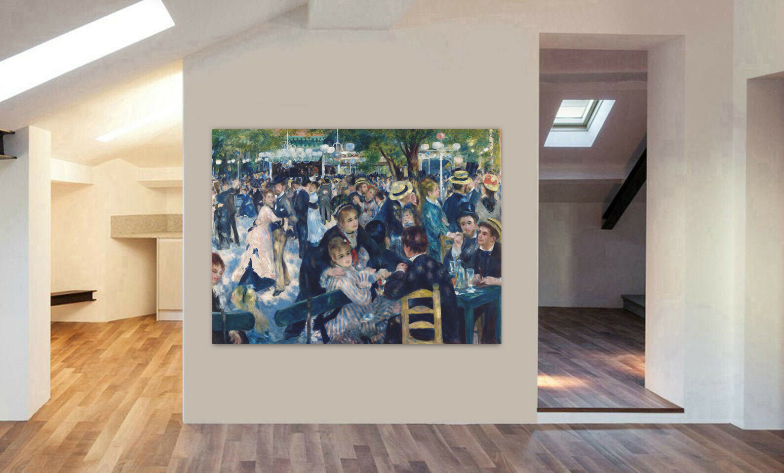 Dance at Le moulin de la Galette - Pierre-Auguste Renoir - Canvas Wall Art Framed Print - Various Sizes