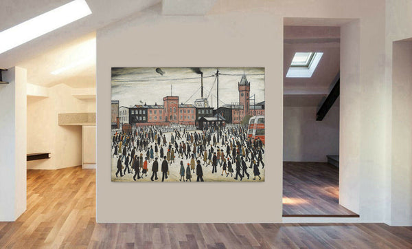 Going To Work by L.S. Lowry - Canvas Wall Art Framed Print - Various Sizes
