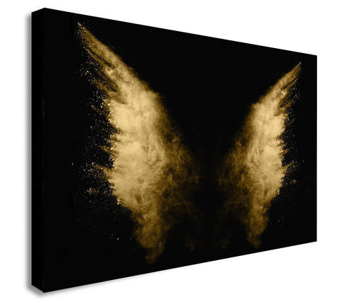 Powder Angel Wings Banksy Style - Canvas Wall Art Framed Print - Various Sizes